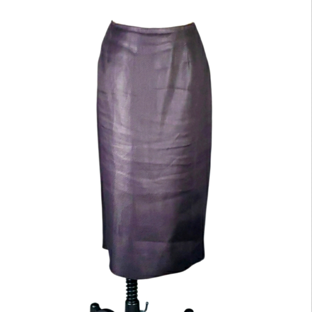 Vtg Ellen Tracy Woven Linen Pencil Skirt 14 Sexy Secretary Luxury Old Money Y2K